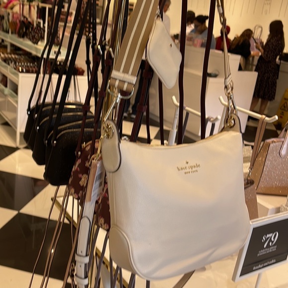 New Kate Spade Rosie Large Crossbody Pebbled Leather Parchment - Picture 10 of 16